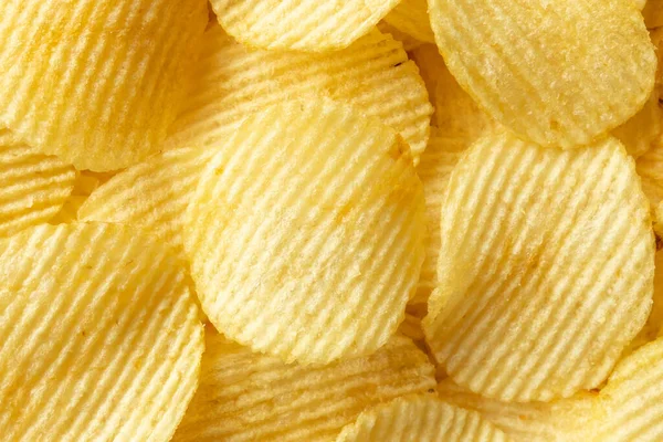 Crispy Golden Potato Chips Snack Texture Background — Stock Photo, Image