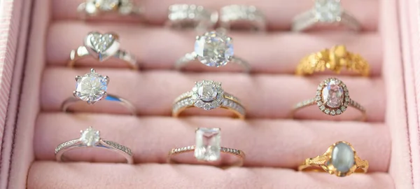 Jewelry Diamond Rings Box — Stock Photo, Image