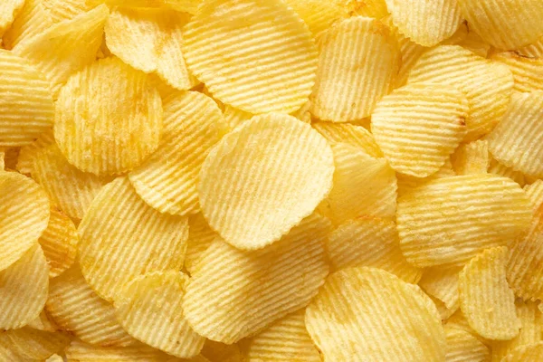 Ropogós Arany Burgonya Chips Snack Textúra Háttér — Stock Fotó