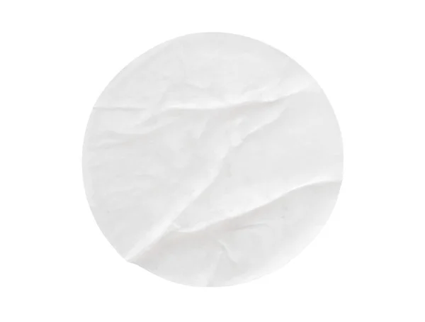 Κενό Λευκό Στρογγυλό Αυτοκόλλητο Χαρτί Ετικέτα Απομονώνονται Λευκό Φόντο — Φωτογραφία Αρχείου