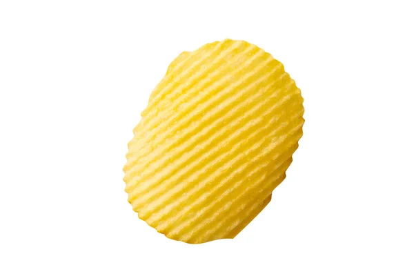 Aardappel Chip Geïsoleerd Witte Achtergrond — Stockfoto