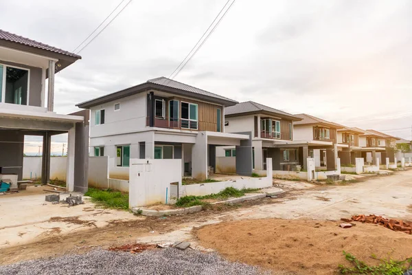 Construction Residential New House Progress Building Site — Stock Photo, Image