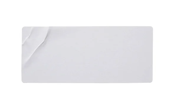 Etiqueta Adesiva Papel Branco Textura Isolada Fundo Branco — Fotografia de Stock