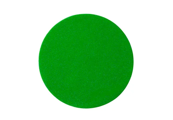 Зеленая Круглая Бумажная Этикетка Белом Фоне — стоковое фото