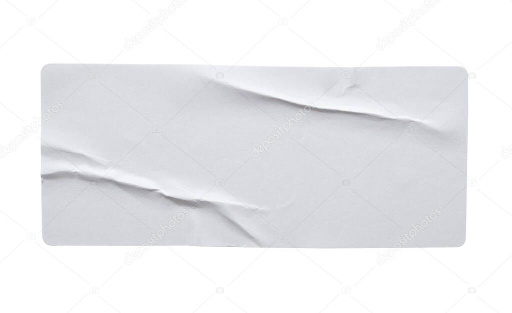 Blank paper sticker label texture isolated on white background