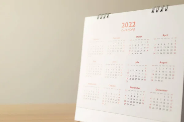 Fechar 2022 Datas Página Calendário Conceito Reunião Planejamento Negócios Base — Fotografia de Stock