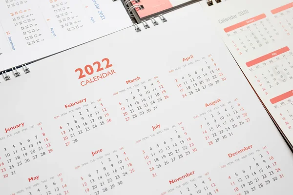 2022 Kalenderblatt Hintergrund Geschäftsplanung Termin Besprechung Konzept — Stockfoto
