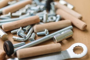 Mobilya gereç kiti vida panel ve cıvata ile monte