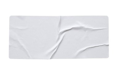 Beyaz arkaplanda boş kağıt etiket dokusu izole edildi