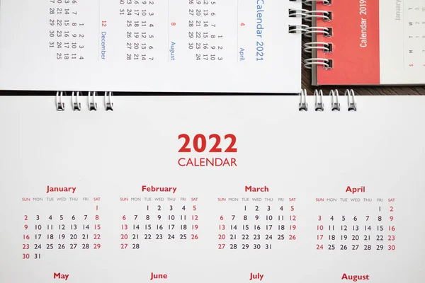 2022 Página Calendário Plano Fundo Planejamento Negócios Reunião Conceito — Fotografia de Stock