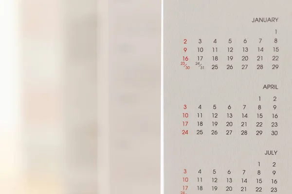 Närbild Kalender Sida Datum Och Månad Bakgrund Affärsplanering Möte Koncept — Stockfoto