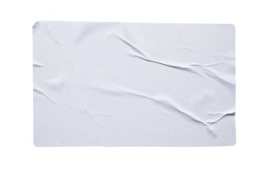 Beyaz arkaplanda boş kağıt etiket dokusu izole edildi