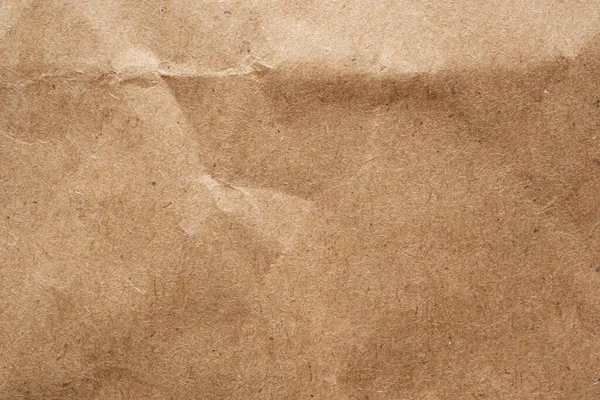 Hnědý Zmačkaný Papír Recyklovaný Kraft Plech Textury Pozadí — Stock fotografie