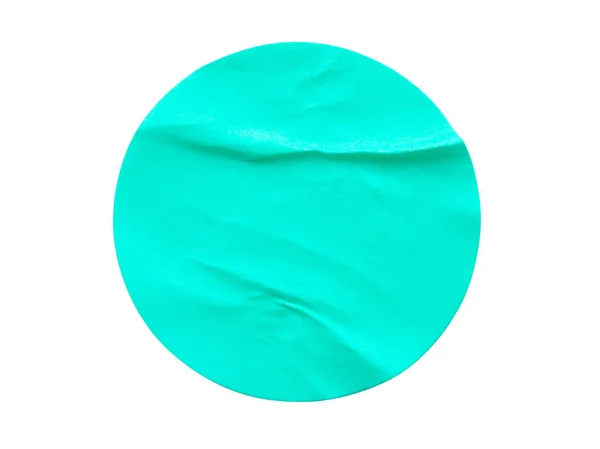 Beyaz Arkaplanda Mavi Yuvarlak Kağıt Etiketi Izole — Stok fotoğraf