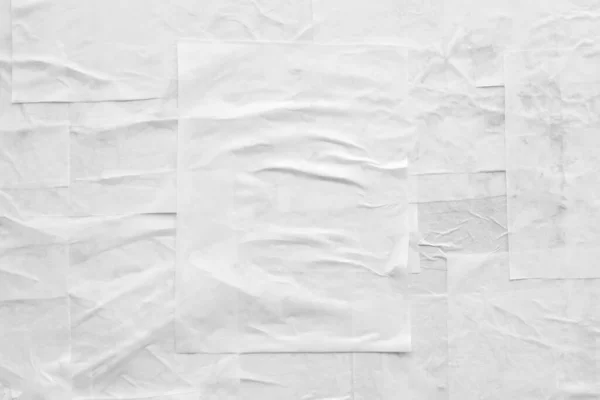 Branco Amassado Vincado Papel Poster Textura Fundo — Fotografia de Stock