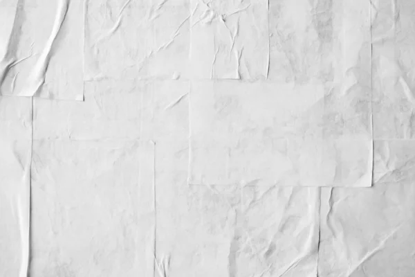 Prázdný Bílý Zmačkaný Zmačkaný Papírový Plakát Textury — Stock fotografie