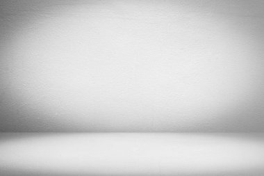 Boş gri beton zemin stüdyo odası arka planı