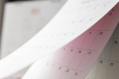 Soyut bulanık takvim sayfası çevirme sayfası arka plan iş planlama randevusu planlama konseptini kapat