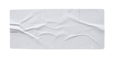 Beyaz arkaplanda boş kağıt etiket dokusu izole edildi