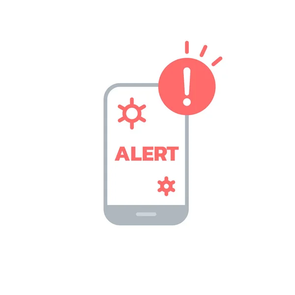 Smartphone Infected Virus Malware Icon Icon Virus Outbreak Alert Information — Stock Vector