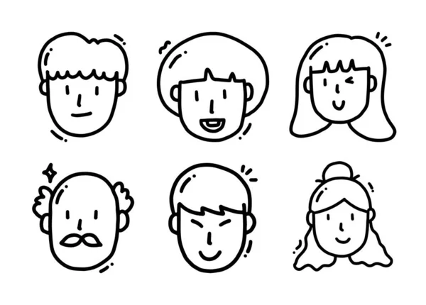 Lindos Personajes Dibujos Animados Con Diferencia Edad Género Ilustración Vectorial — Vector de stock