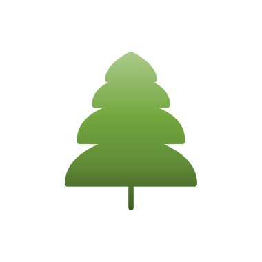 Çam ağacı ya da Noel ağacı yassı ikonu, Vektör