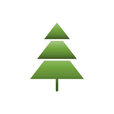 Çam ağacı ya da Noel ağacı yassı ikonu, Vektör