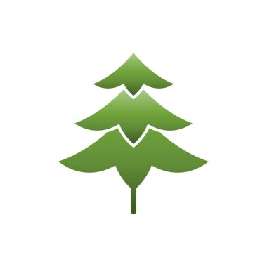 Çam ağacı ya da Noel ağacı yassı ikonu, Vektör