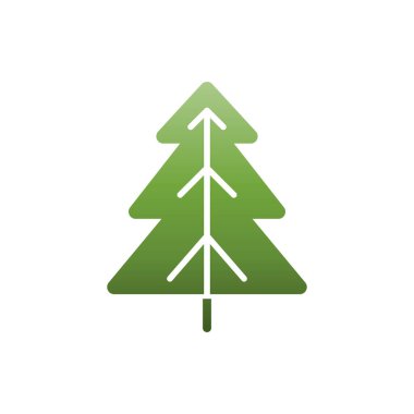 Çam ağacı ya da Noel ağacı yassı ikonu, Vektör