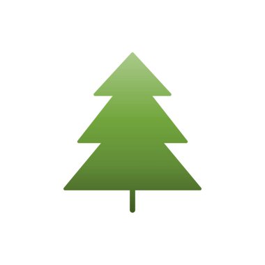 Çam ağacı ya da Noel ağacı yassı ikonu, Vektör