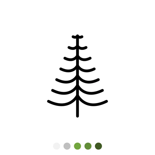 Pinheiro Árvore Natal Ícone Esboço Vector — Vetor de Stock