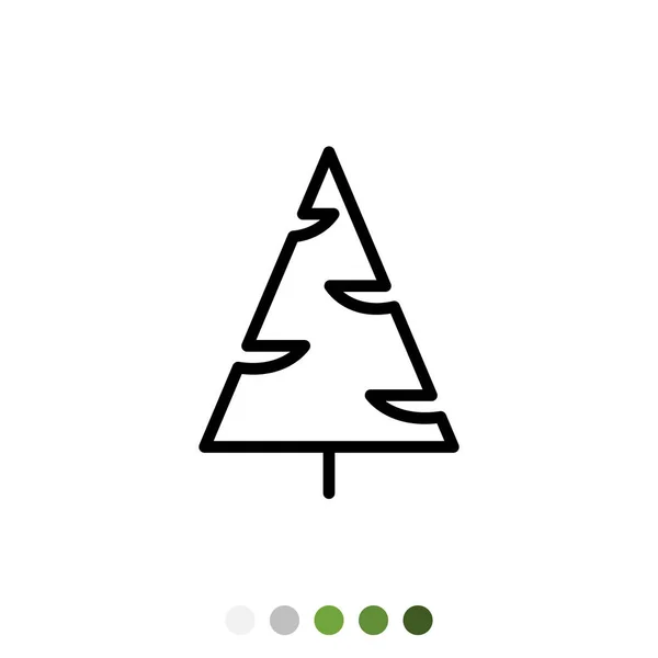 Pinheiro Árvore Natal Ícone Esboço Vector —  Vetores de Stock