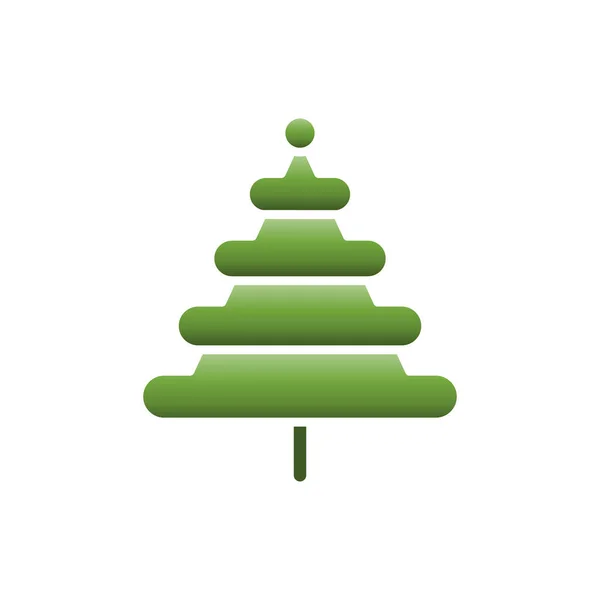 Pino Árbol Navidad Icono Plano Vector — Archivo Imágenes Vectoriales