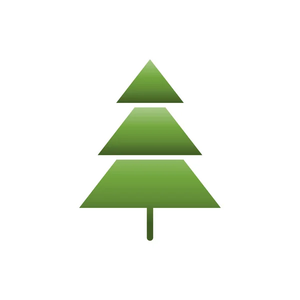 Pinheiro Árvore Natal Ícone Plano Vetor — Vetor de Stock