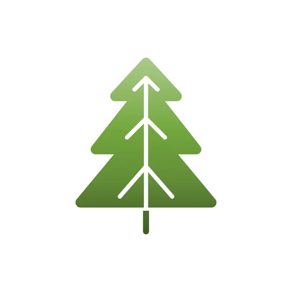 Pinheiro Árvore Natal Ícone Plano Vetor —  Vetores de Stock