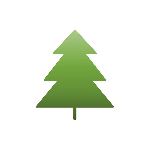 Fenyőfa Vagy Karácsonyfa Lapos Ikon Vektor — Stock Vector