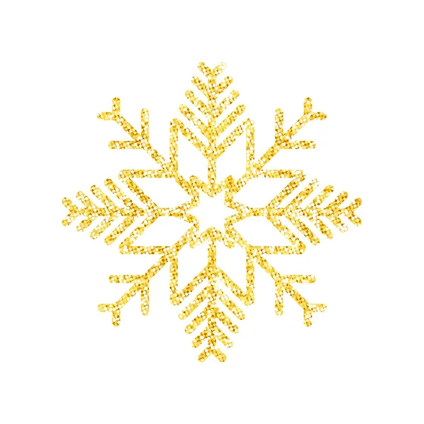 Oro Glitter Texture Fiocco Neve Sfondo Bianco Decorazione Dell Albero — Vettoriale Stock