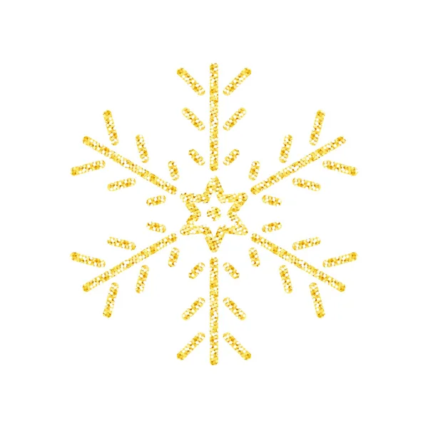 Copo Nieve Textura Brillante Dorado Sobre Fondo Blanco Para Decoración — Vector de stock