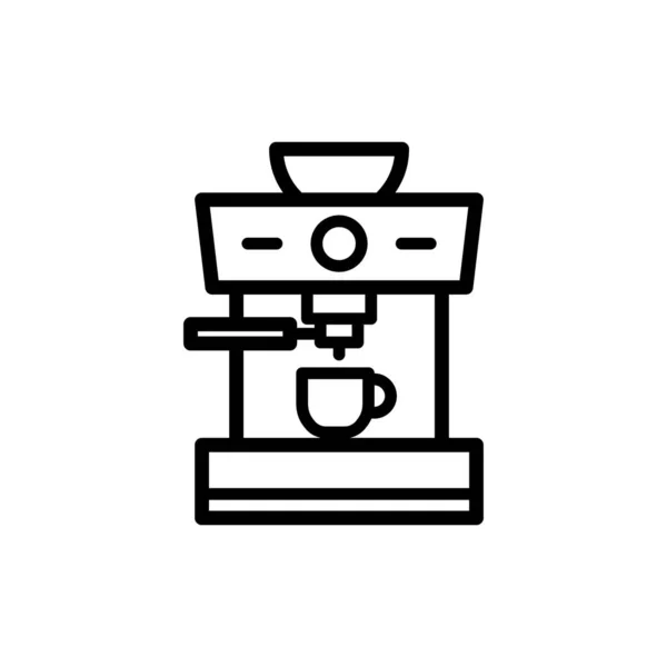 Machine Café Vecteur Ligne Mince Icône — Image vectorielle