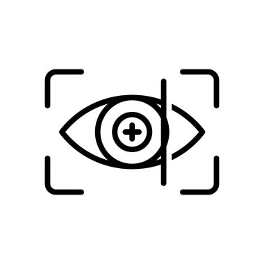 Gözler ana çizgi simgesi, Vektör ve Görüntü taranıyor.