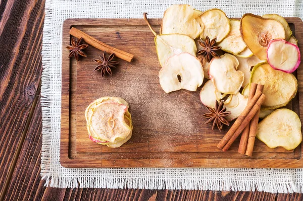 stock image Healthy snack. Apple and pear dried chips