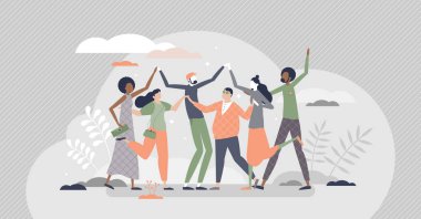 Farklılığa rağmen sosyal toplum grubu küçük insan konseptine rağmen bir arada