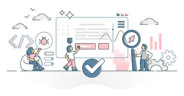 Web sitesi hataları ve kodlama hataları olarak web testi arama süreci ana hatları kavramı
