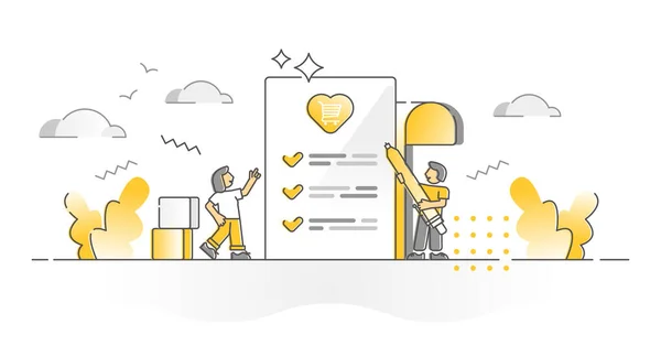 Lista de deseos para la demanda de compras, regalos o presenta el concepto de esquema de monocolor — Archivo Imágenes Vectoriales