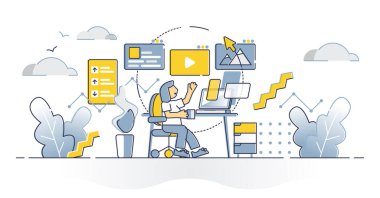 Sosyal medya blog ana hatları için içerik yöneticisi yaratıcı yazı çalışması