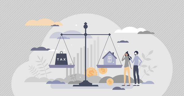 Налог на имущество, как тяжелые государственные расходы на жилье бремя крошечной концепции человека