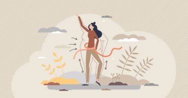 Sıska vücut figürleri için zayıflama sporu küçük insan konsepti sonucu