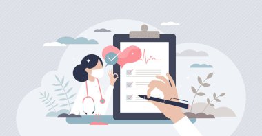 Yıllık doktor sağlık testi randevusu konsepti olarak tıbbi kontrol.