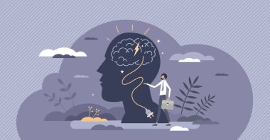 Beynini şarj et ve küçük yaratıcı insan kavramını düşünmen için kafanı doldur.