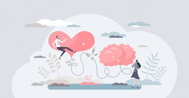 Mantık ve duygu gibi zihin bağlantıları küçük insan konsepti